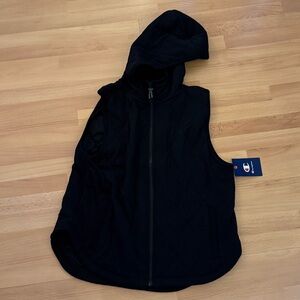 Black Hooded Vest by champion nwt
